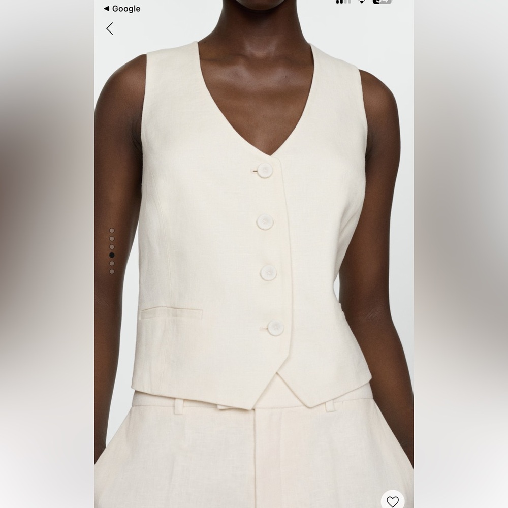 Mango linen vest top